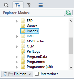 Dateien umbenennen im Explorer-Modus